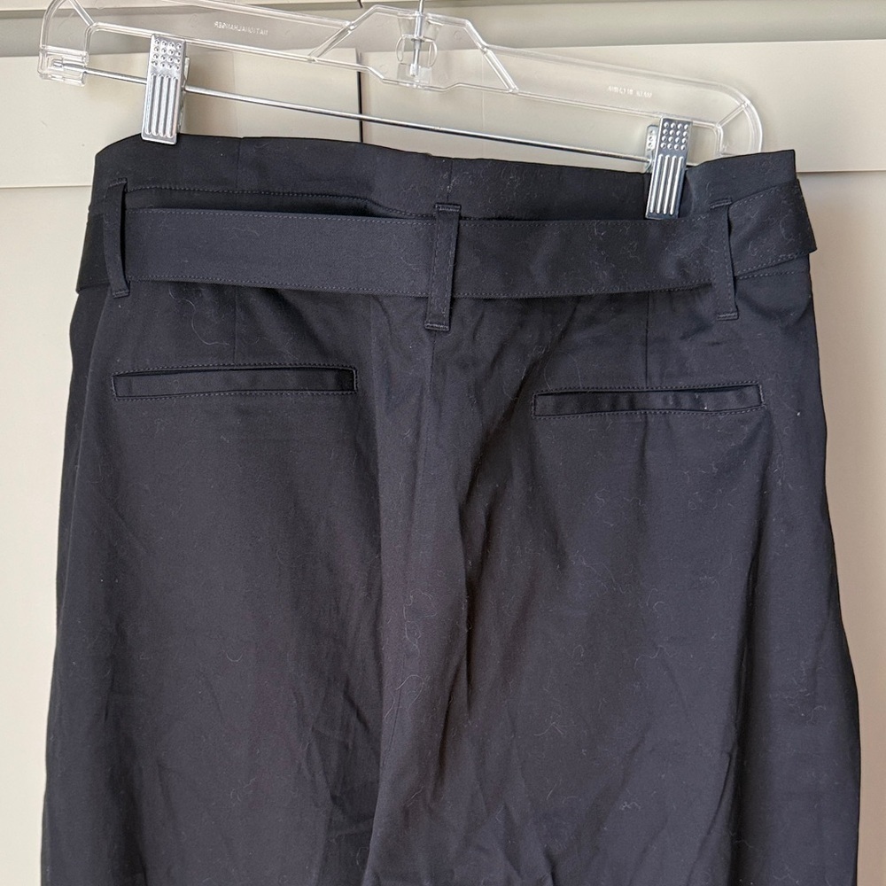 NWT J. Crew NWT Cotton Black  Pants Self-Tie Belt Sewn-In Pleats at Waist SZ 14 - Picture 10 of 15